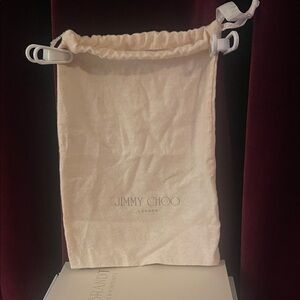 Jimmy Choo Cream Drawstring Bag